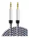 Cable Auxiliar De 1 Plug 3.5mm A 1 Plug 3.5mm / 1m / Recubrimiento Textil Sg-84.