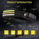 Linterna Frontal Con Sensor, Luz Led, Recargable Por Usb, 5 Modos De Iluminación