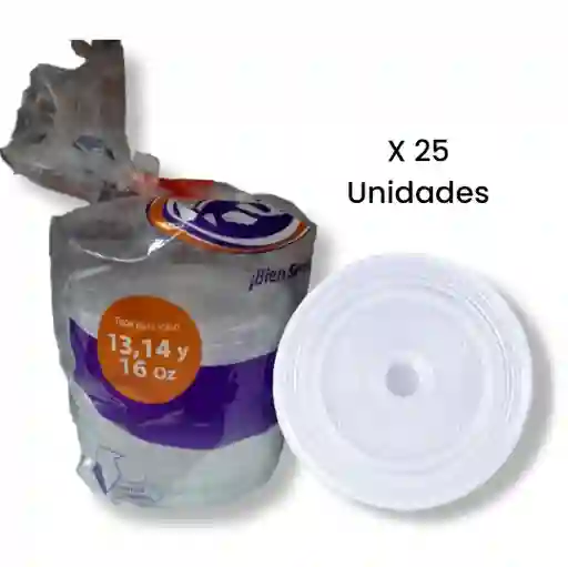 Tapa Vaso 13, 14 Y 16 Onzas Wau! X 25 Und