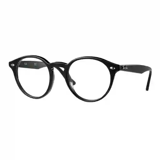 Montura De Lentes De Medida Ray Ban Round Rb2180v 2000 Color Negro Talla 49mm