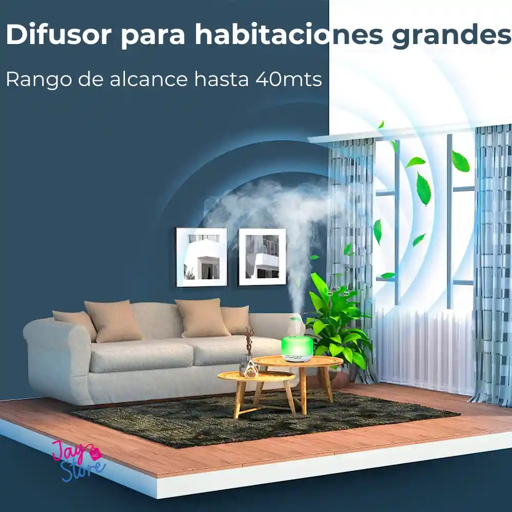 Humidificador Led Difusor Aromas 500ml + Esencia Aromaterapia