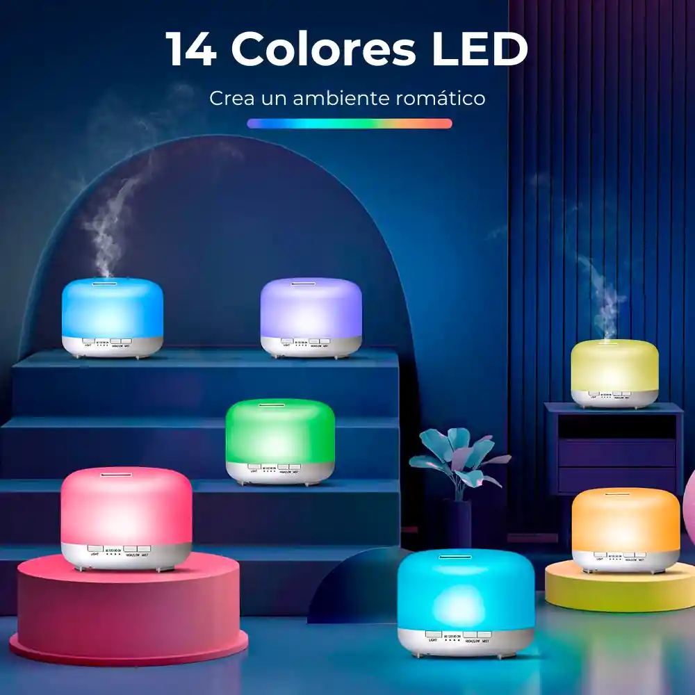 Humidificador Led Difusor Aromas 500ml + Esencia Aromaterapia