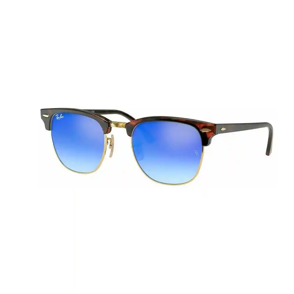Gafas De Sol Ray Ban Clubmaster Rb3016 990/7q Color Celeste Espejado Talla 51mm