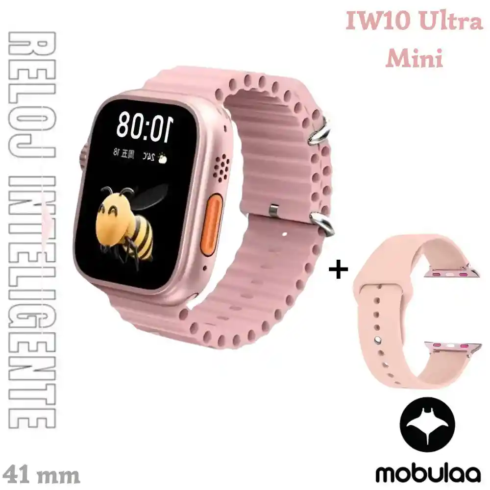 Reloj Inteligente Smartwatch Bluetooth Mobulaa Iw10 Ultra Mini Rosado 41mm