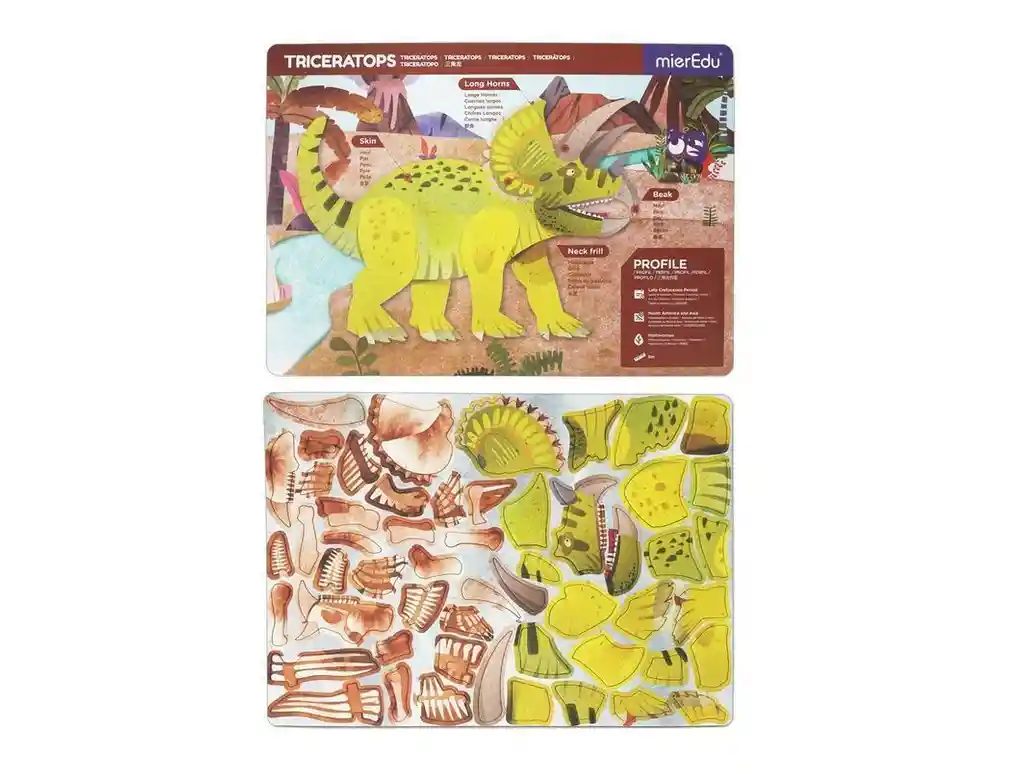 Juego Didáctico Pizarra Magnética Triceratops Para Niños