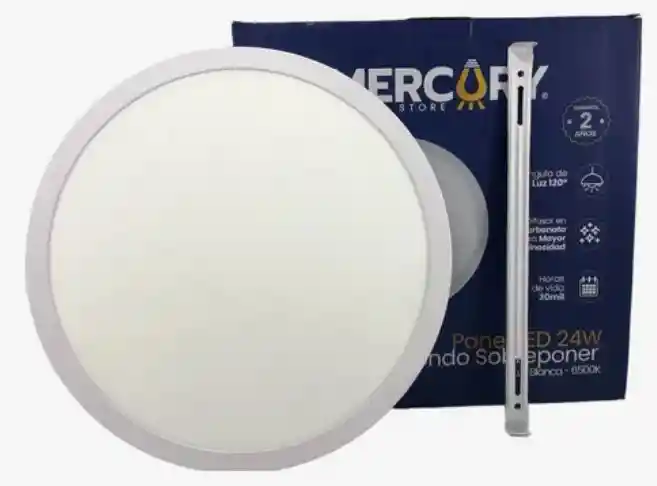 Lampara Panel Led 24w Redondo Mercury Sobreponer