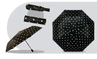 Sombrilla Paraguas Yumar Bianca Lunares Automática Bolso Protector Solar Mango Pasta 21´´