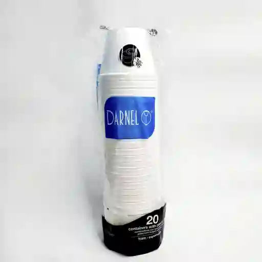 Darnel Contenedor Espumado Con Tapa 12 Onzas X 20 Und