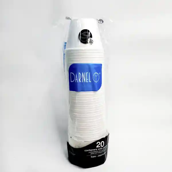 Darnel Contenedor Espumado Con Tapa 12 Onzas X 20 Und