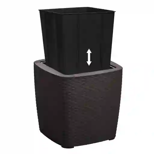 Maceta Para Exteriores Y Jardín Tipo Ratán Mq 493-wengue