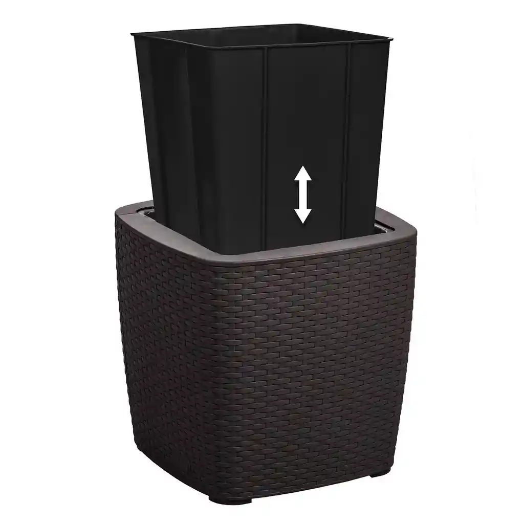 Maceta Para Exteriores Y Jardín Tipo Ratán Mq 493-wengue