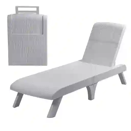 Cama Asoleadora Tipo Ratan Mq 573 -blanco