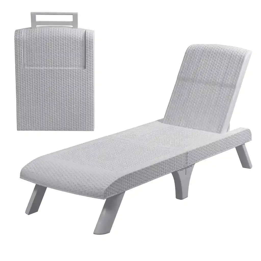 Cama Asoleadora Tipo Ratan Mq 573 -blanco