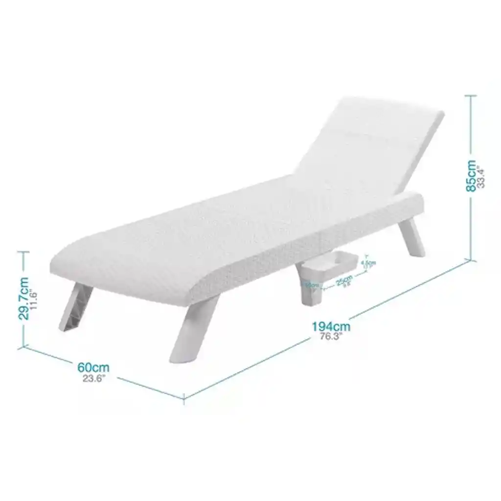 Cama Asoleadora Tipo Ratan Mq 573 -blanco