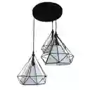 Lámpara Colgante Diamante 3 Luces Dixton Lt06662-acr -negro