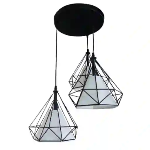 Lámpara Colgante Diamante 3 Luces Dixton Lt06662-acr -negro