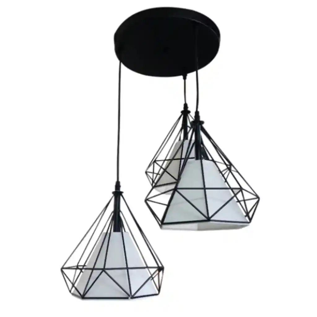 Lámpara Colgante Diamante 3 Luces Dixton Lt06662-acr -negro