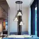 Lámpara Colgante Diamante 3 Luces Dixton Lt06662-acr -negro