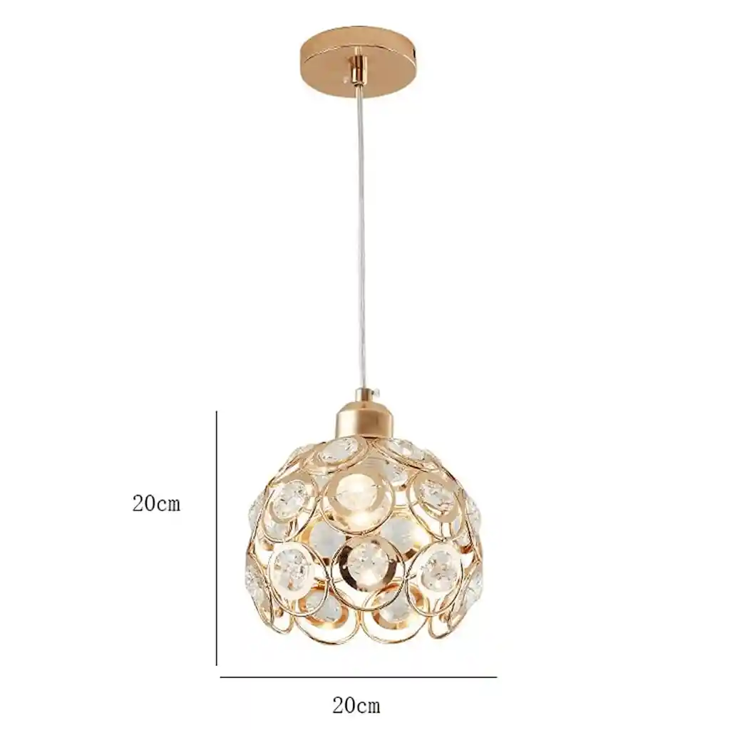 Lámpara Colgante Canastilla Cristales 1 Luz Dixton Lt06993 -dorado