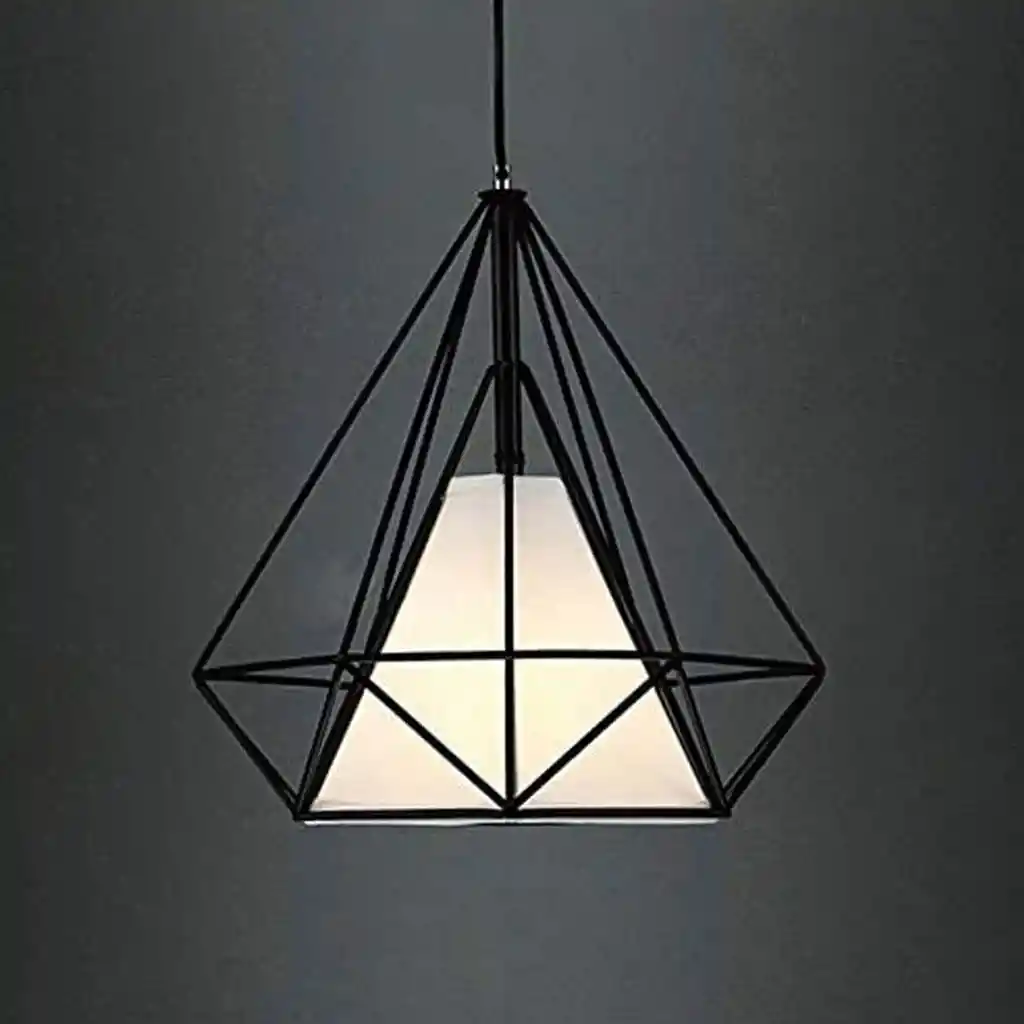 Lámpara Colgante Diamante 1 Luz Dixton Lt06662-1-ac -negro