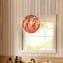Lámpara Colgante Esfera Corrugada 1luz Dixton Lt08617 -oro Rosa