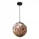 Lámpara Colgante Esfera Corrugada 1luz Dixton Lt08617 -oro Rosa