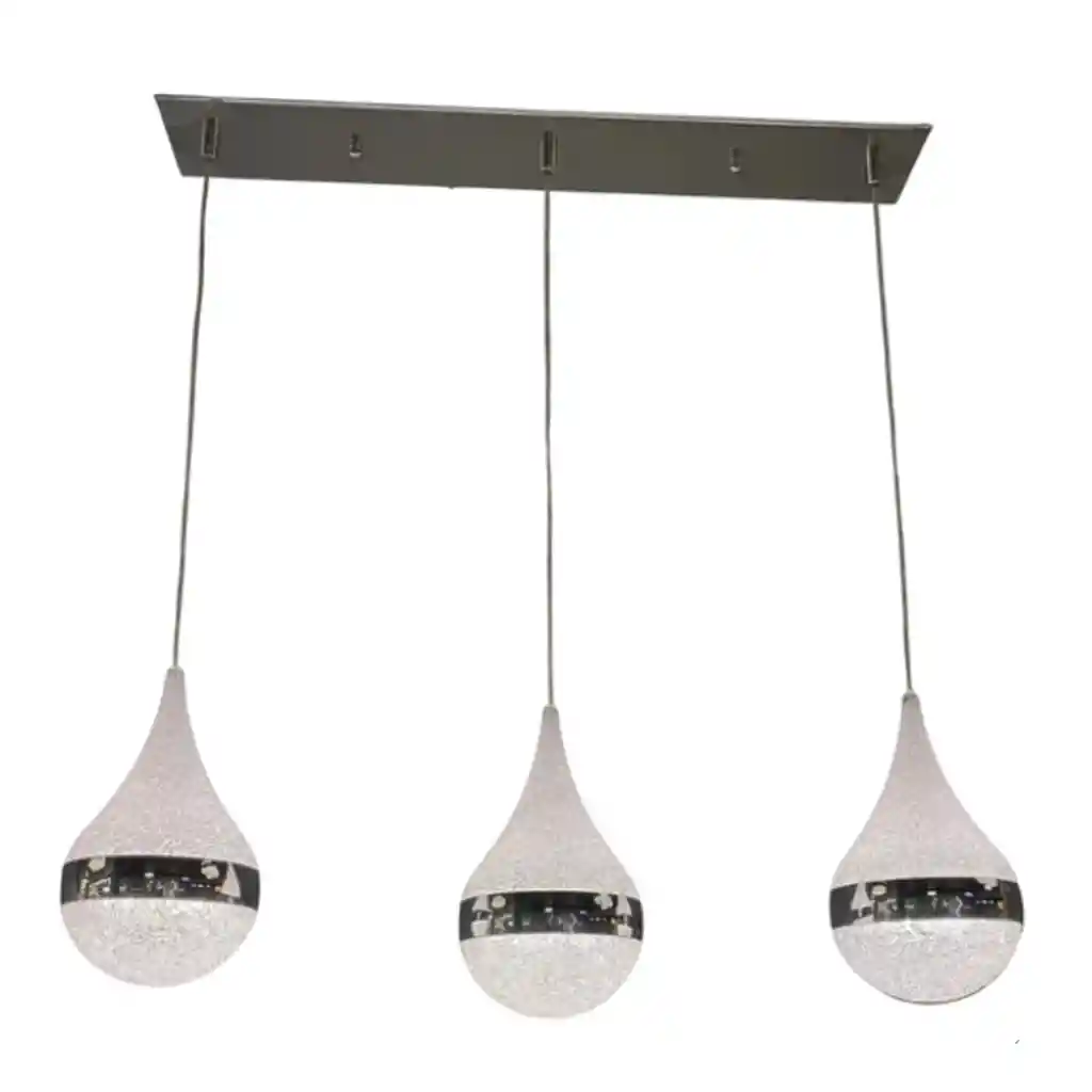 Lámpara Led Colgante Gota 3 Luces, 3 Tonos Dixton Lt08611 -blanco
