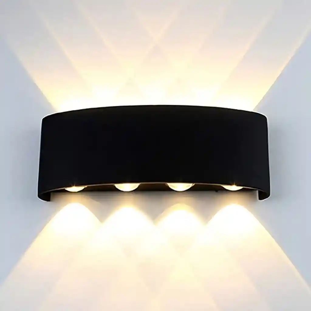 Lámpara Aplique Bañamuro 5 Lentes 6 Luces Led 3500k Dixton -negro