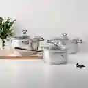 Batería De Cocina Allegra 3pzas Tramontina 30000/381 -plateado