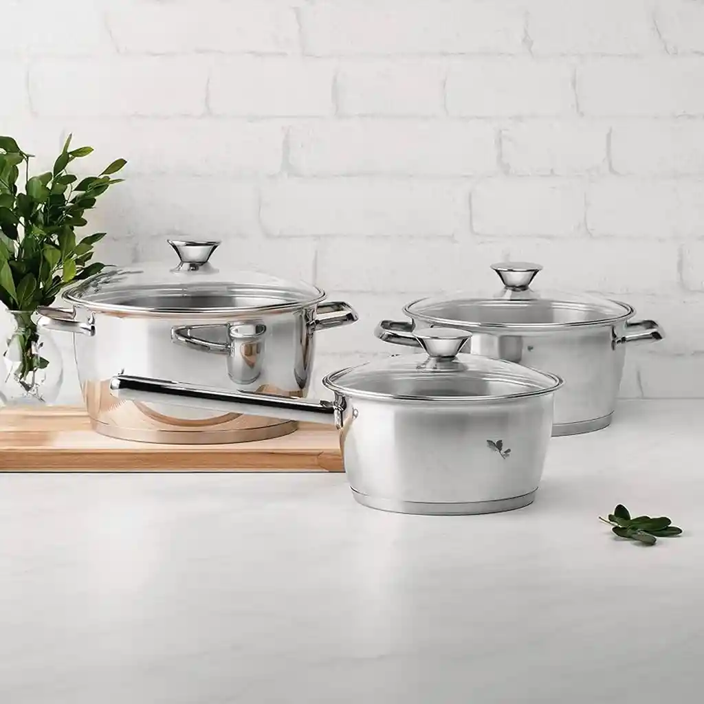 Batería De Cocina Allegra 3pzas Tramontina 30000/381 -plateado
