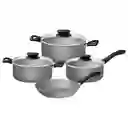 Batería De Cocina Linz 7 Pzas Tramontina 27899/425 -gris