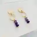 Aretes Dorados Con Piedras Amatista