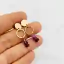 Aretes Dorados Con Piedras Amatista