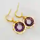 Aros Girasol De Amatista