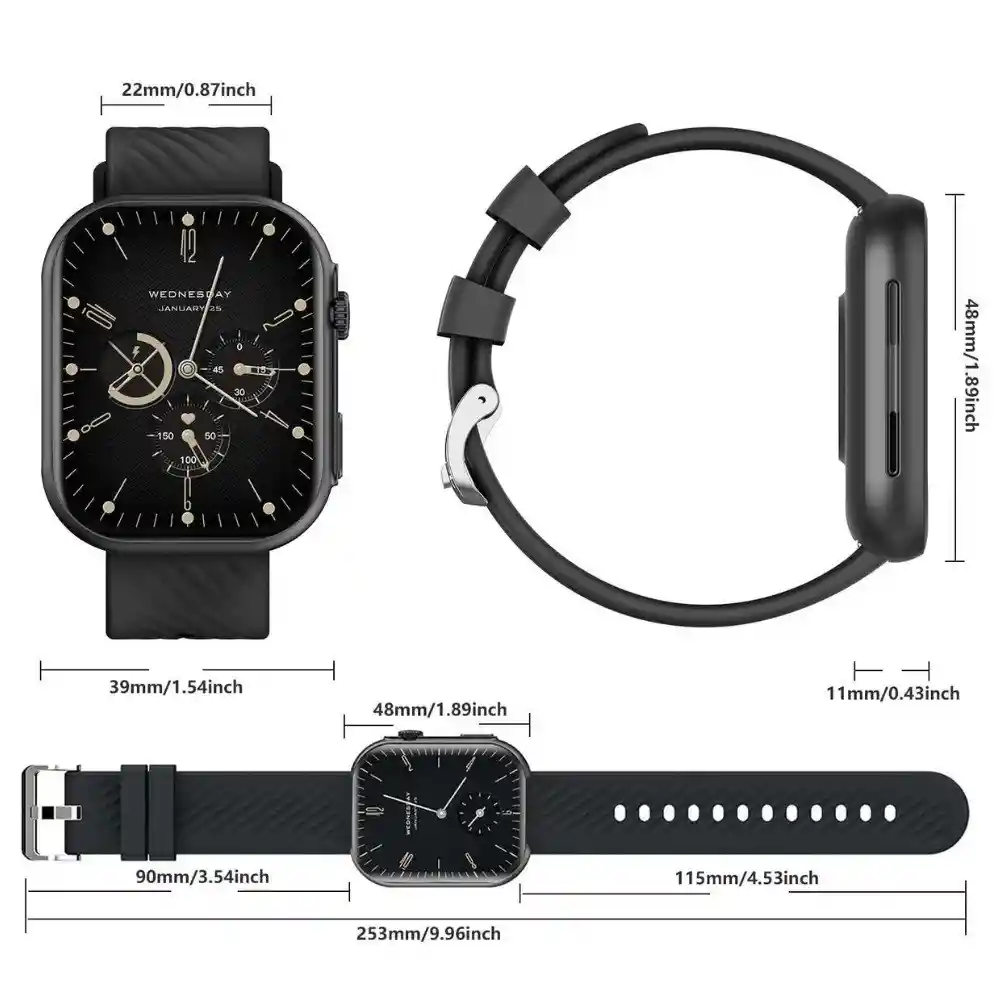 Reloj Inteligente Smartwatch Bluetooth Mobulaa Arc Negro