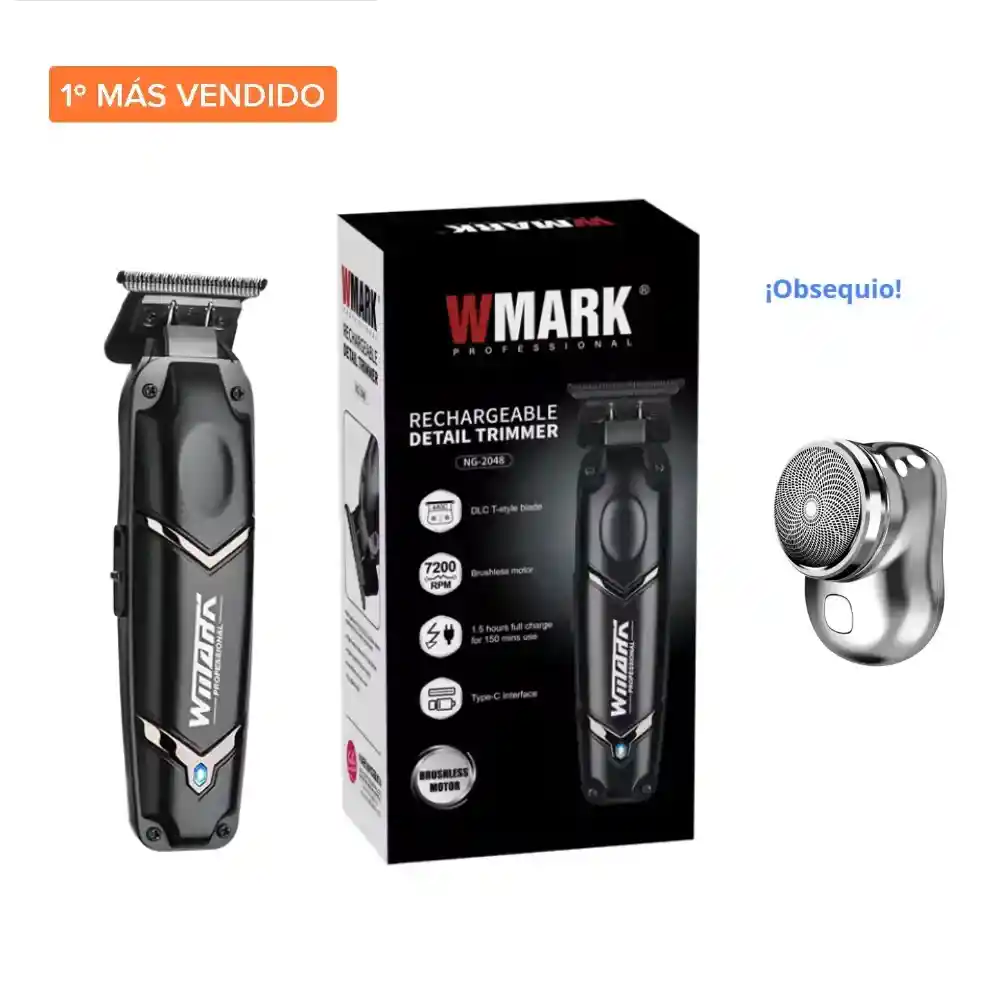Maquina Patillera Afeitadora Profesional Con Guías Recargable Con Shaver