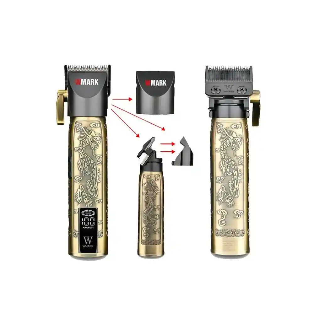 Maquina Peluquera Afeitadora Todo En 1 Con Capa Recargable Digital Con Guías Wmark Pro