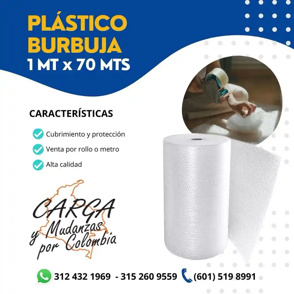 Plástico Burbuja 1 Mts X 70 Mts - Embalaje