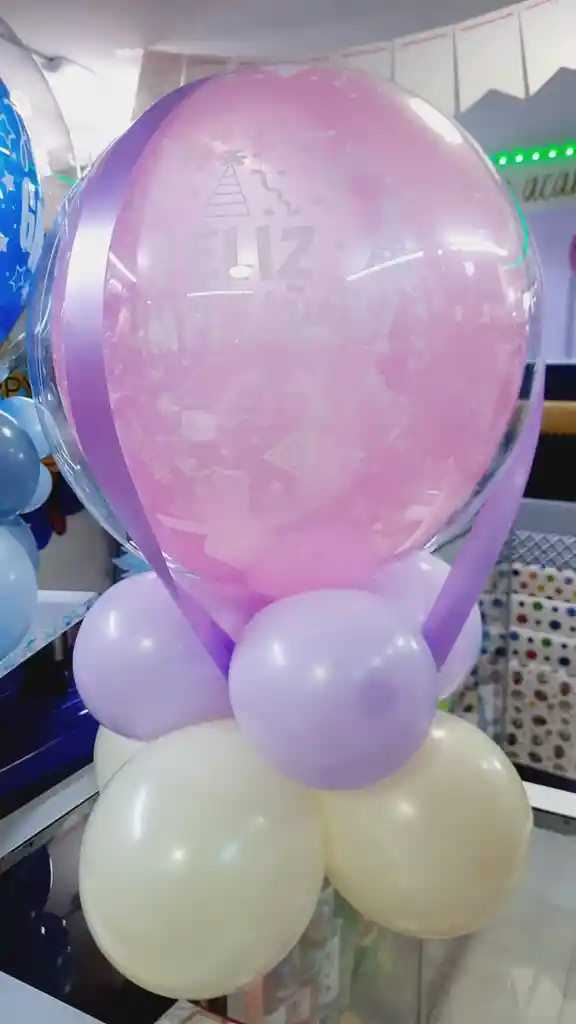 Arreglo Detalle Con Globos Feliz Cumpleaños