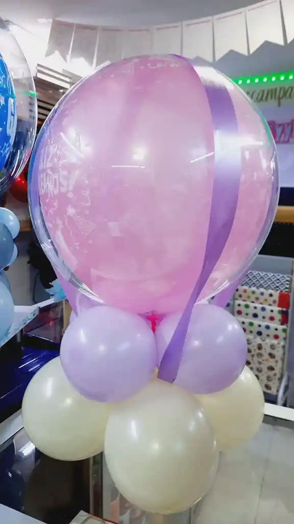 Arreglo Detalle Con Globos Feliz Cumpleaños