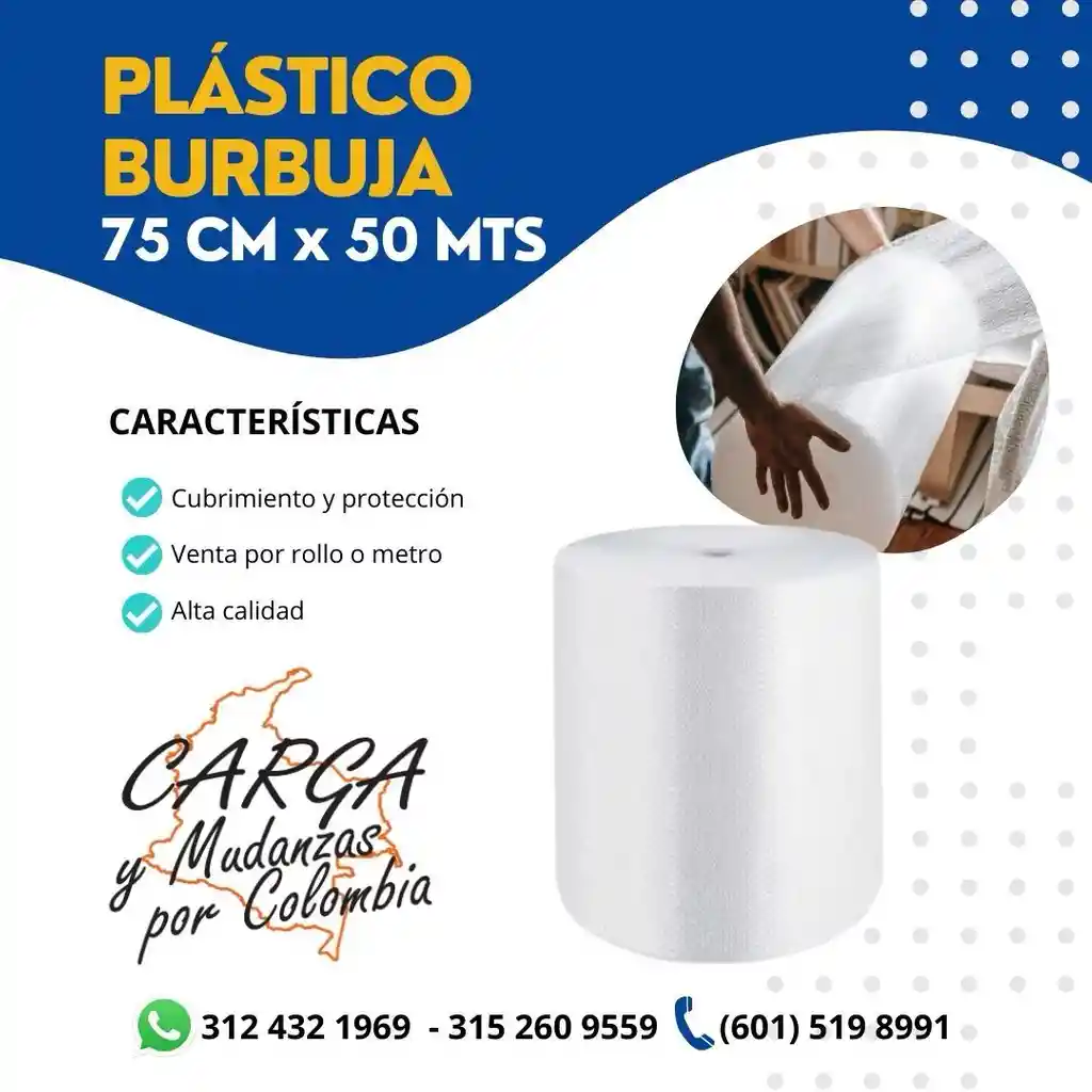 Plástico Burbuja 75 Cm X 50 Mts - Embalaje