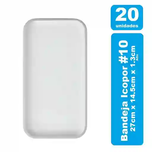 Bandeja Icopor #10 Blanco X 20und