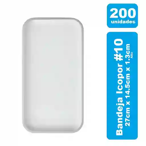 Bandeja Icopor #10 Blanco X 200und
