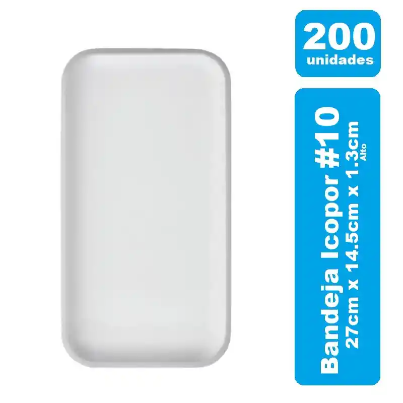 Bandeja Icopor #10 Blanco X 200und