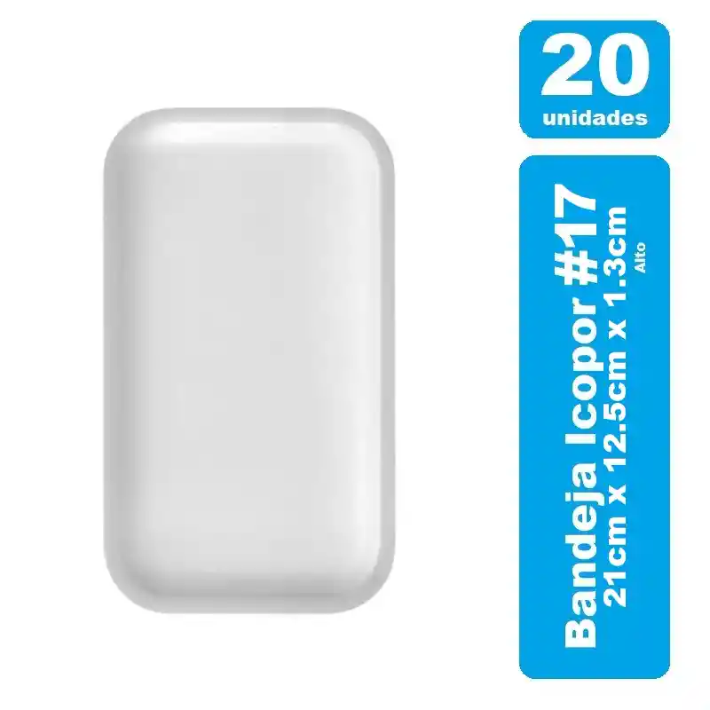 Bandeja Icopor #17 Blanco X 20und