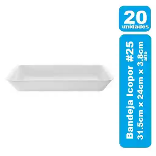 Bandeja Icopor #25 Blanco X 20und Alta
