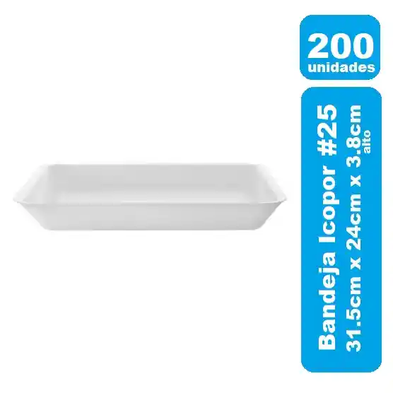 Bandeja Icopor #25 Blanco X 200und Alta