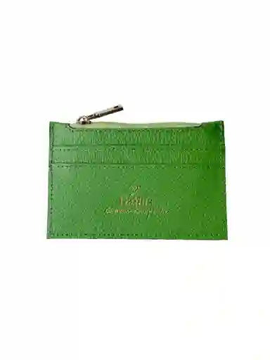 Tarjetero Mini En Cuero Verde Manzana