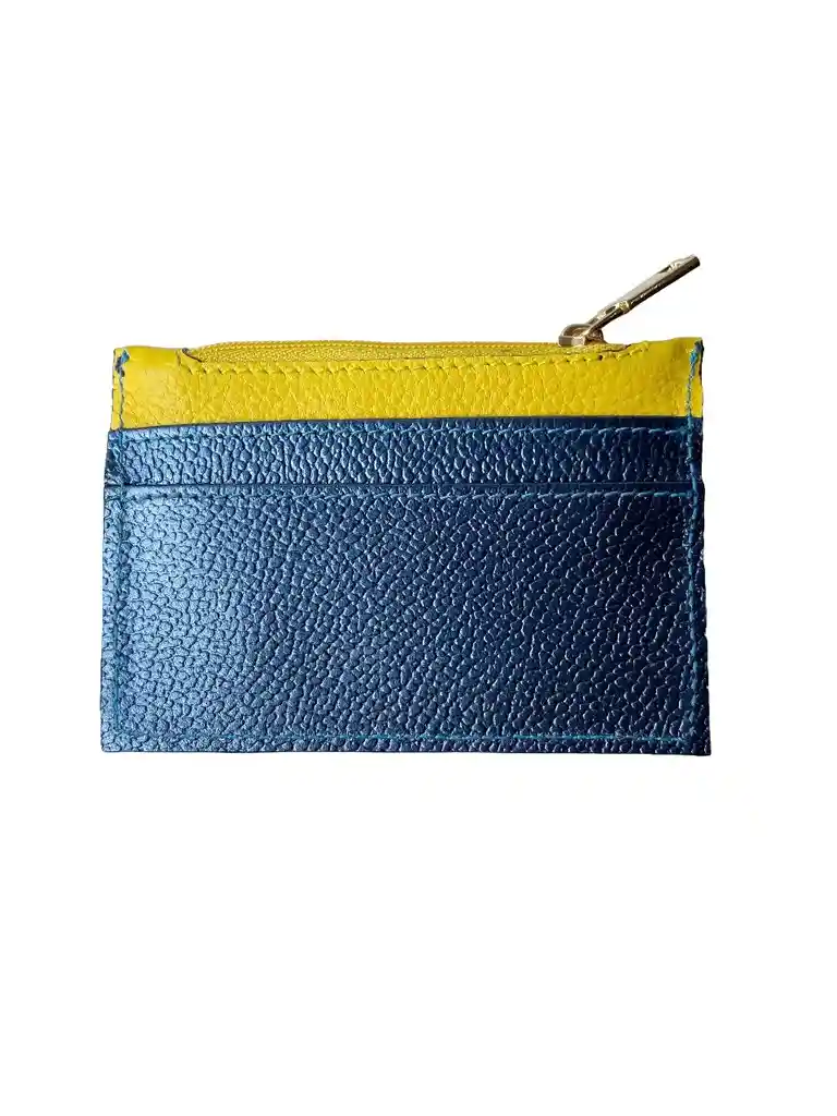 Tarjetero Mini En Azul Y Amarillo Mix