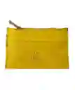 Tarjetero Mini En Cuero Amarillo